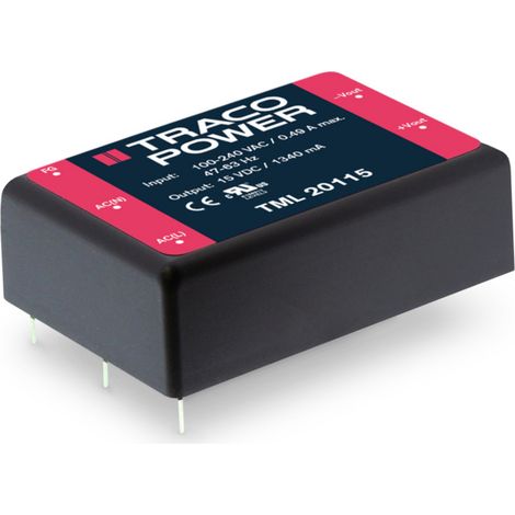 TracoPower TML 40512 Alimentation CA/CC pour circuits imprimés 12 V/DC 5 A 40 W
