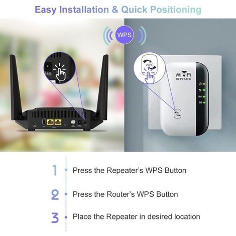 Prolongateur WiFi, répéteur WiFi, amplificateur longue portée, répéteur sans fil, amplificateur longue portée,
