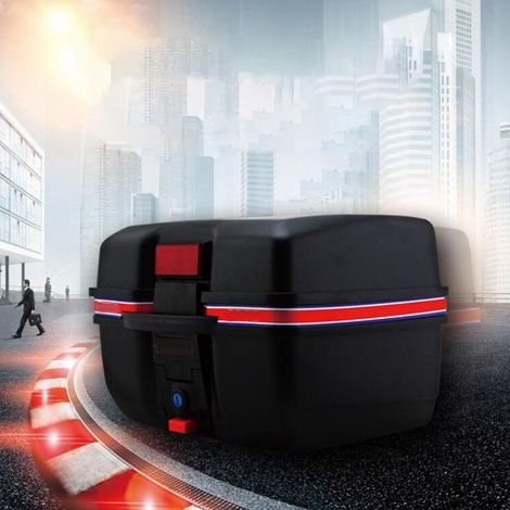 Coffre arrière étanche, résistant aux chocs et aux rayures pour moto, scooter électrique ou autre véhicule électrique. (1/5)