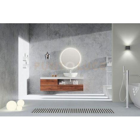 LUNA SPECCHIO DA PARETE ROTONDO RETRO-ILLUMINATO D.60CM LED 18W 2800LM 3000-4000K
