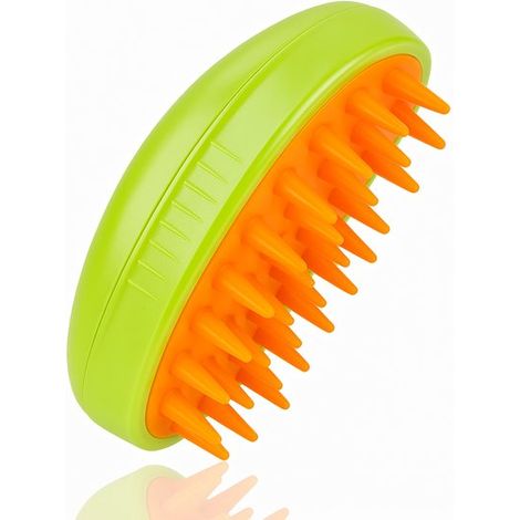 Brosse à vapeur 3 en 1 pour chat – Vert – Démêle et nettoie poils longs et courts – Toilettage doux
