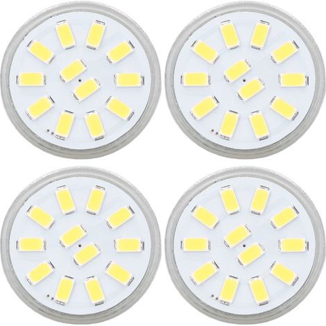 Lot de 4 ampoules LED MR11 à spots, culot à double aiguille, dissipation thermique à 360°, 3 W, 12 LED, blanc froid. (1/5)