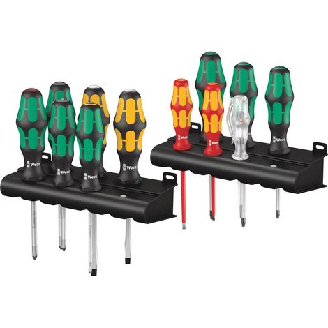 Wera – Jeu de tournevis Kraftform Plus 12 pièces – Empreinte TX, vis à fente, cruciforme Phillips, vis Pozidriv, TORX® – Manche ergonomique (1/10)