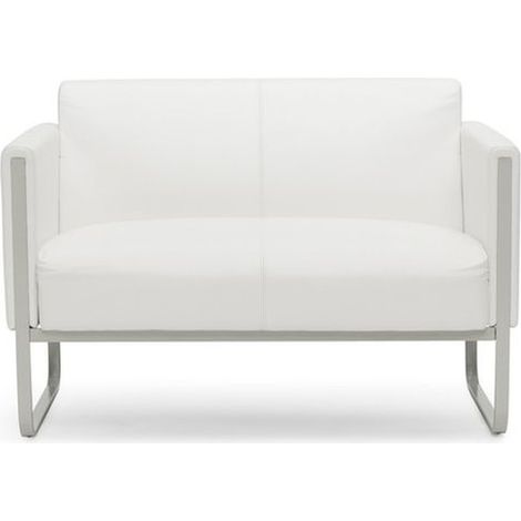 [NEUWERTIG] B-Ware Hjh Office Loungesofa Couch Aruba Kunstleder Weiß 2 Sitzer Gestell Lichtgrau (1/2)