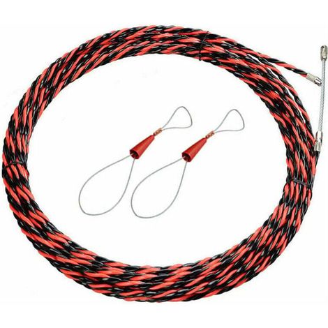 Tire fils d'électricien,Aiguille Electricien 50M Tire Fil Electrique 5mm Diamètre Aiguille Tire Fil, rétractable d'installation pour tire Cable et rallonge en acier spiralé flexible tire fils