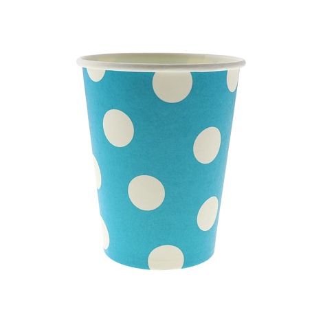Bicchieri a pois blu da 270 ml, confezione da 6 pezzi. (1/2)