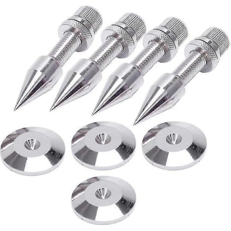 Lot de 4 pointes d'isolation pour haut-parleurs, pieds de support pour haut-parleurs Hi-Fi, patins coniques antichoc (1/4)