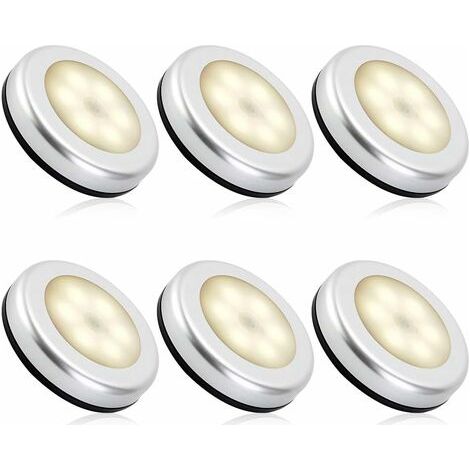 Veilleuse detecteur de mouvement intérieur,lampe led detecteur de mouvement pile pour escaliers, Eclairage LED Placard Armoire Couloir chambre enfant Auto ON / OFF 3M Adhésif (6pcs,blanche chaude) (1/5)