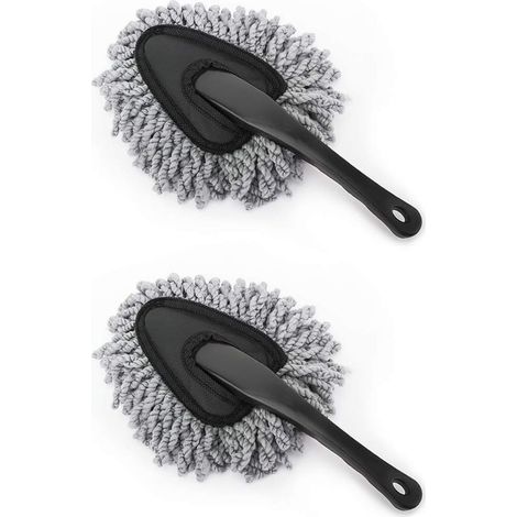 Set mit 2 superweichen Mikrofaser-Reinigungsbürsten für Auto- und Motorrad-Armaturenbrett-Lüftungsschlitze, Grau (1/4)