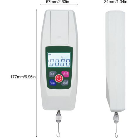 Digital Force Gauge, Automatic Stop Gauge, Push and Bend Dynamometer, Tension Pressure 50N / 5kg (1/5)