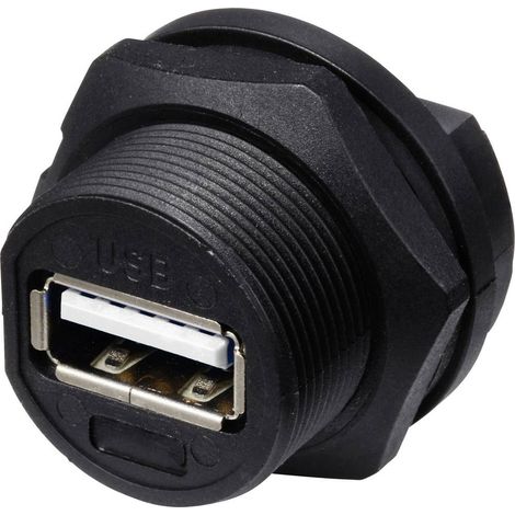 Presa USB 2.0 per montaggio posteriore (filettatura) TC-E13T-FU2-PPF TC-13543552 TRU COMPONENTS Contenuto: 1 pz. (1/4)