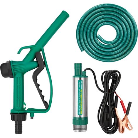 Pompe à diesel 12 V - Pompe à carburant de 30 l/min avec tuyaux et buse pour pompage diesel, kérosène et huile de chauffage, pompe à huile portable pour camions, bateaux et réservoirs agricoles (1/5)