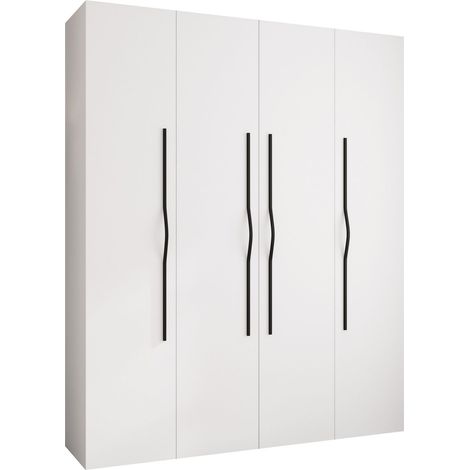Armario Hartford 564, Blanco, 246x200x52cm, Puertas de armario: Con bisagras, Número de estantes: 0 (1/5)