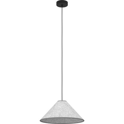 Lampadario A Sospensione Vintage Alsager Acciaio Nero Grigio 1 Luce E27 (1/2)