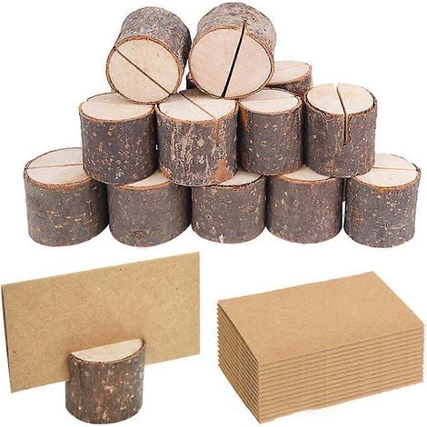 Lot de 35 mini porte-cartes de table en bois, présentoirs pour cartes de visite, cadres pour cartes postales, numéros de table, panneaux de noms, décoration pour mariages et fêtes. (1/5)