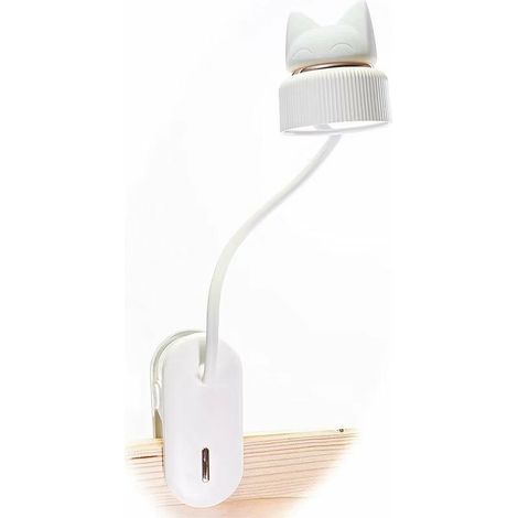 LAMPE A PINCE flexible avec Veilleuse /Avec batterie rechargeable par USB/Liseuse LED & Lampe de lecture - Blanc (1/5)