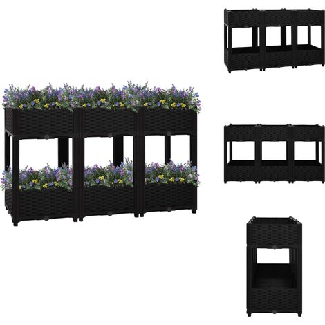 Hochbeet 120x40x71 cm Polypropylen - Hochbeet - Pflanzkasten - Gartenmöbel - Outdoor Deko - Kunststoffbehälter (1/5)