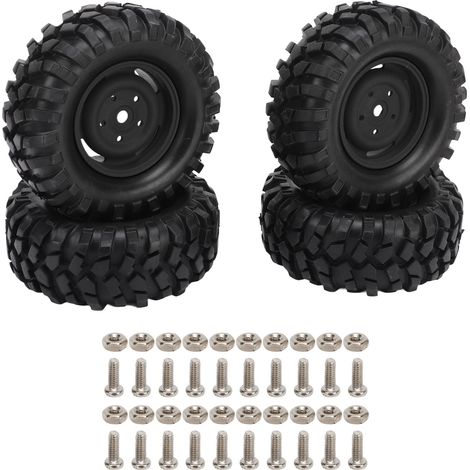 4 Pneus RC en Caoutchouc Noir de 96MM pour Véhicule Tout Terrain et Voiture de Montagne - Jeu de 4 (1/5)