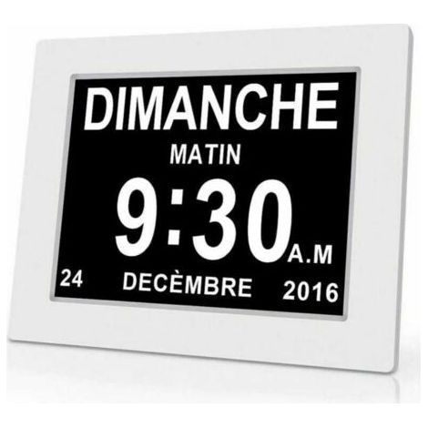 Horloge calendrier numérique One Piece 7 pouces avec date et heure, horloge Alzheimer pour parents, rappel de médicaments pour grands-parents et enfants - Blanc - 20.414.32.4cm -INHHUB (1/5)