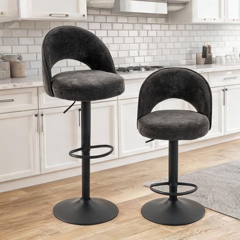 Tabouret de bar réglable réglable en hauteur 49.5 x 48 x 110 cm (1/5)