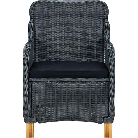 Maison Exclusive - Sedie da Giardino con Cuscini 2 pz in Polyrattan Grigio Scuro (1/5)