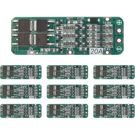 Module de chargeur de batterie lithium-ion 18650 Li-Ion 3S 20A avec carte de protection BMS et circuit imprimé (11,1 V, 12 V, 12,6 V). (1/5)