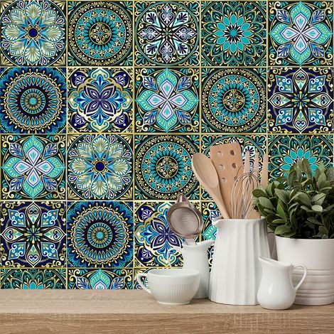 20×20cm 10pcs Kitchen Tile Stickers,Bathroom Adhesive Tile Stickers,Tile Stickers