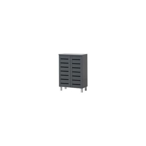 2 Door Shoe Cabinet Compact Storage Wooden Shoe Organizer 5 Finishes Oak - Dark Grey (1/5)