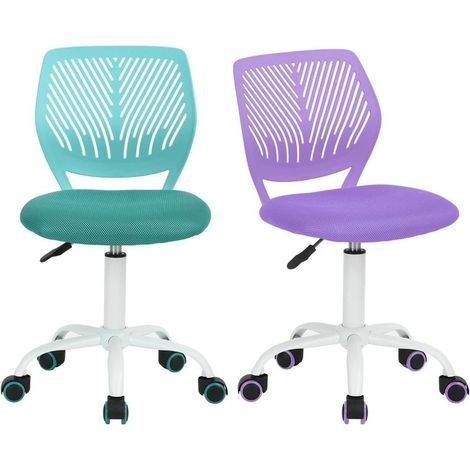 Homy Casa 2er Set Bürostuhl Lila Türkis Stoffsitz Ergonomisch (1/5)
