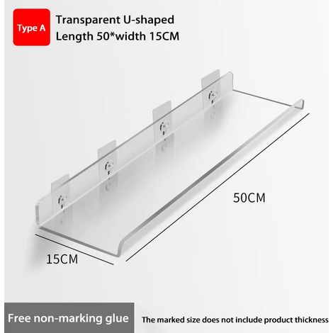 (WGYKLZWJMDKA50x15CM) Étagère de rangement auto-adhésive murale, amovible, pour salle de bain, douche, cuisine, dressing, accessoires de salle de bain (1/5)