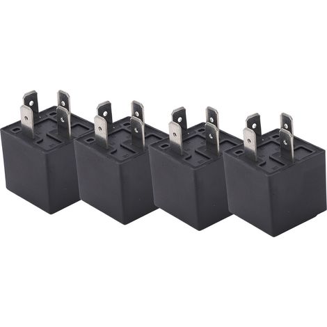 12V 4-poliges 30/40A wasserdichtes Relais – 4er-Pack für Fahrzeuge und Boote, Silberkontakt, Schließer (NO-Schalter) für Pkw und Boote (1/5)