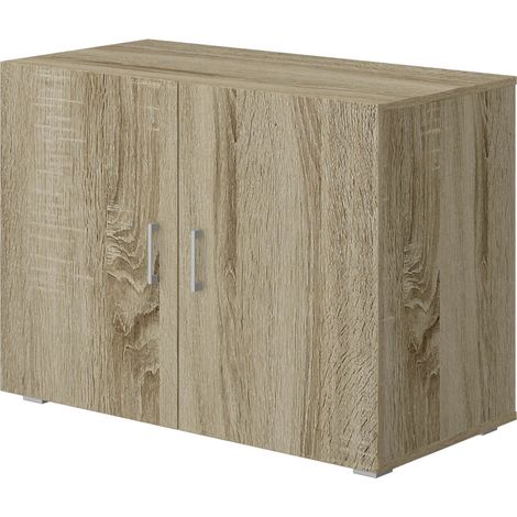 Mobiletto 2 Ante 90x45x66 cm in MDF Rovere (1/2)