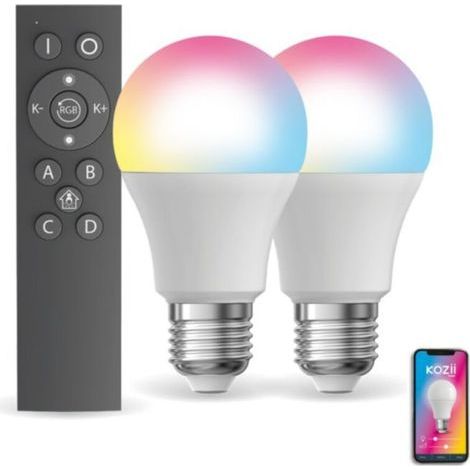 Confezione da 2 lampadine LED A60, attacco E27, RGB con telecomando incluso. (1/5)