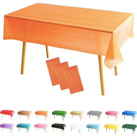 3 Pièces Nappe Rectangle (137 x 274 cm) Orange Nappe de Table Anti-tâches Polyester Couverture de Table Protection de Table pour Salle à Manger, Jardin, Fête, Mariage, Maison, Banquet Halloween Noël (1/5)