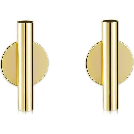 Lot de 2 vases muraux en métal, support moderne pour fleurs sèches pour porche, maison, bureau (1/4)