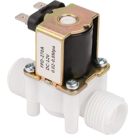 12V G1/2" Solenoid Valve, Normally Closed, Plastic Water Inlet for Air and Water, Maximum Reliability (1/5)