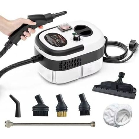 Nettoyeur vapeur portable haute température et pression 2500 W pour climatiseurs, hottes de cuisine, nettoyage de voitures et de sols (blanc) (1/4)