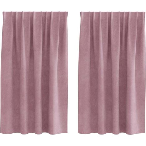 Rideaux occultants 2 pcs Rose foncé 140 x 140 cm Velours (1/5)