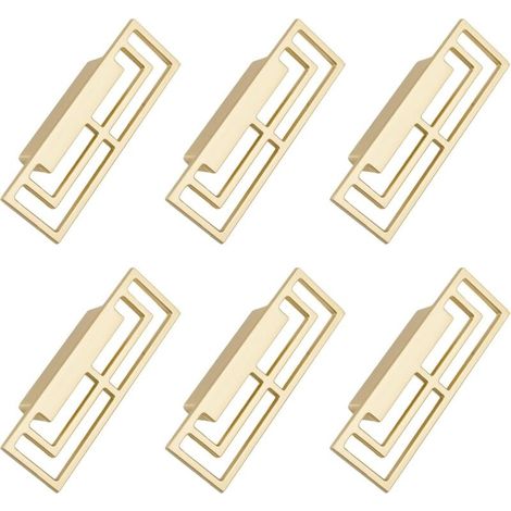 Set mit 6 chinesischen Schubladengriffen, Oberfläche in gebürstetem Gold und Kupfer, modernes Glücksbringer-Design, Doppelloch, 32 mm
