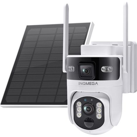 Caméra de Surveillance Solaire WiFi Extérieure 6MP Ultra HD Basse Consommation, Double Objectif et Double Vue, Vision Nocturne Couleur, Suivi Humain, Contrôle Smartphone,Alarme, Caméra Sans Fil pour M (1/5)
