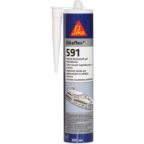 Sika - Sikaflex 591, Grigio Acciaio - Sigillante multiuso - Applicazioni in campo nautico - Resistente alle vibrazioni - Privo di isocianati - Cartuccia da 300ml