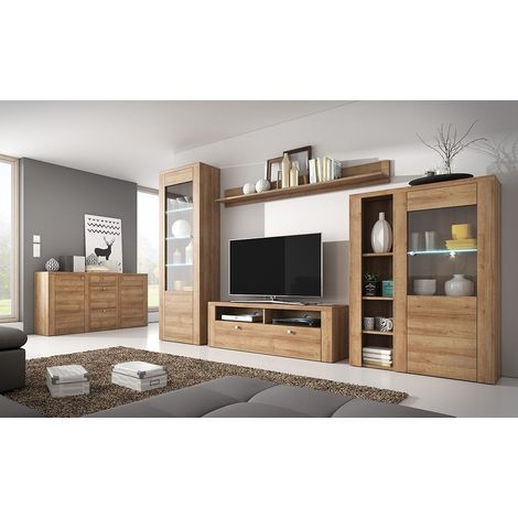 Set di 5 mobili per soggiorno collezione SANTIAGO. Color quercia. (1/5)