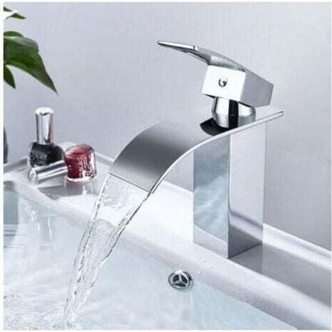 Mitigeur de lavabo cascade, mitigeur de salle de bain en laiton, mitigeur de lavabo avec grand bec