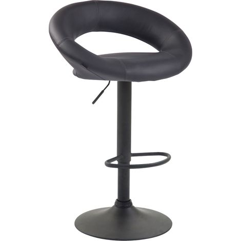 Barhocker Olinda Kunstleder grau schwarz