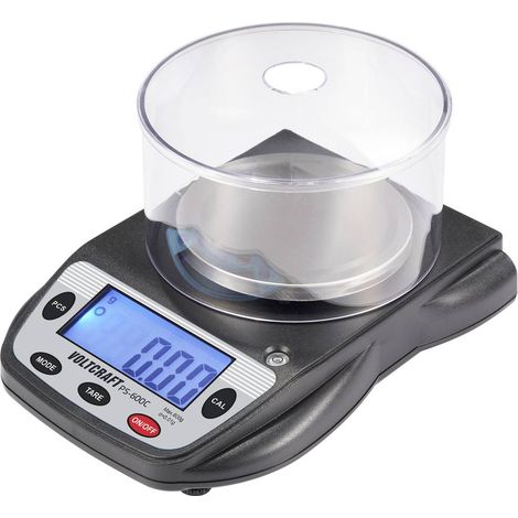 VOLTCRAFT PS-600C Balance de précision Plage de pesée (max.) 600 g Lisibilité 0.01 g à pile(s) noir (1/7)