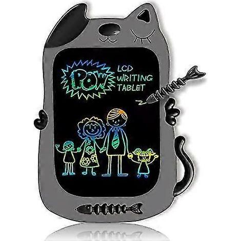Tablette à dessin LCD pour filles de 3 à 7 ans, idée cadeau pour écrire et apprendre, ardoise magique pour les tout-petits – Gris/Noir (1/5)