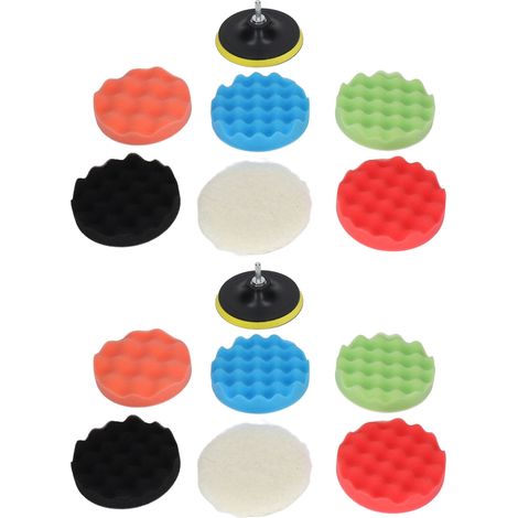 Jeu de 2 éponges de polissage 5 pouces, tampons de lustrage auto, polisseur manuel avec tige de connexion, kit de ponçage pour voiture (1/5)
