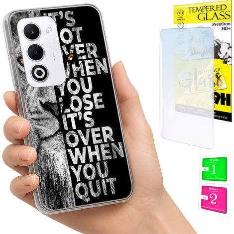 Custodia per Oppo A5 5G, cover posteriore con vetro temperato 9H. (1/5)