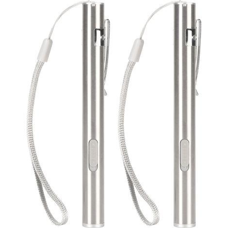 Mini-Taschenlampen mit Clip, Edelstahl, ABS, wiederaufladbarer 600-mAh-Akku, Stifttaschenlampe für Auto, Camping und Reisen (1/5)