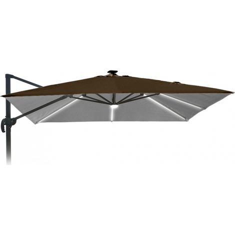 Telo ricambio per Ombrellone Giardino 3x3 Braccio Alluminio Paradise LED Brown Light